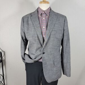 Fairlane Men's‎ Sport Coat Blazer Two Button Black+ Grey Houndstooth Large
